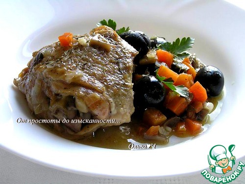 Курица с грибами и маслинами Курица с грибами и маслинами