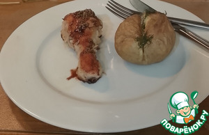 Курица с имбирём, орегано и медом