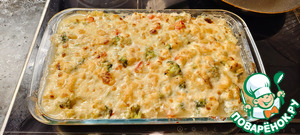 Курица с овощами под соусом бешамель⁠