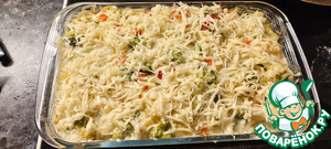 Курица с овощами под соусом бешамель⁠