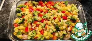 Курица с овощами под соусом бешамель⁠