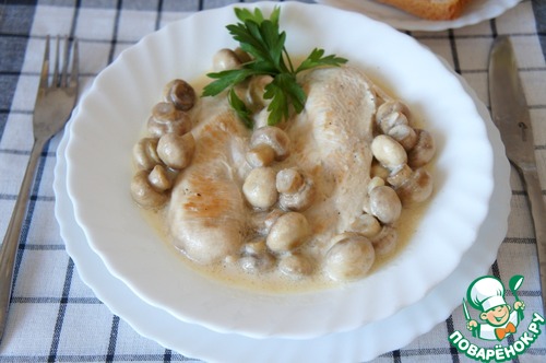 Курица с шампиньонами в сливочном соусе Курица с шампиньонами в сливочном соусе