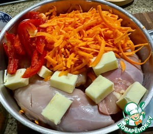Курица. Тушеная с морковкой и паприкой Курица. Тушеная с морковкой и паприкой