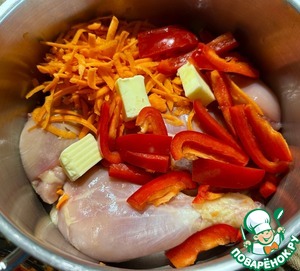 Курица. Тушеная с морковкой и паприкой Курица. Тушеная с морковкой и паприкой