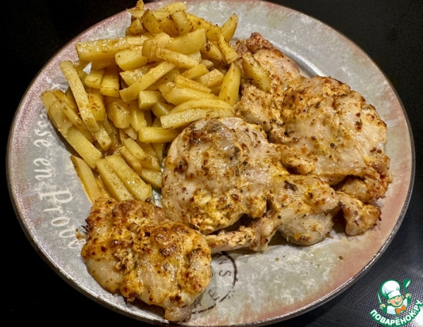 Курица в йогурте. Бёдра с картошкой в духовке Курица в йогурте. Бёдра с картошкой в духовке