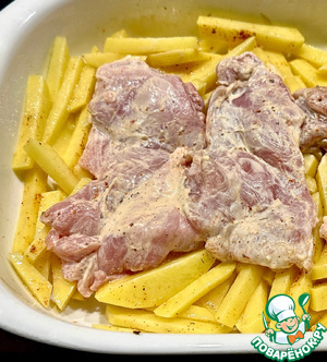 Курица в йогурте. Бёдра с картошкой в духовке Курица в йогурте. Бёдра с картошкой в духовке