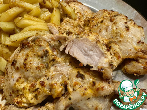Курица в йогурте. Бёдра с картошкой в духовке Курица в йогурте. Бёдра с картошкой в духовке