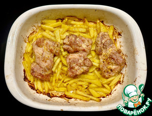 Курица в йогурте. Бёдра с картошкой в духовке Курица в йогурте. Бёдра с картошкой в духовке