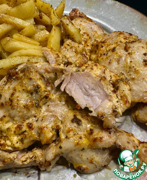 Курица в йогурте. Бёдра с картошкой в духовке Курица в йогурте. Бёдра с картошкой в духовке