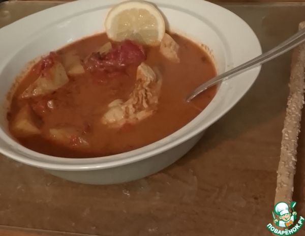 Курица в кокосовом соусе с картофелем