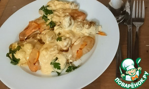 Курица в соусе "Диана" с грибами