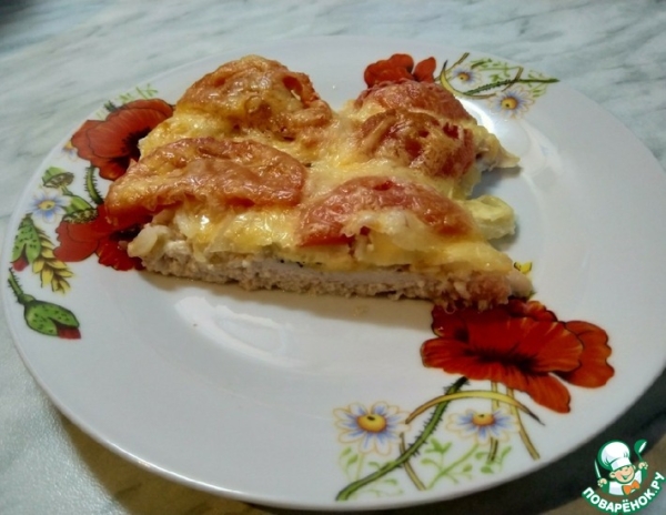 Курица запечённая с помидорами и сыром
