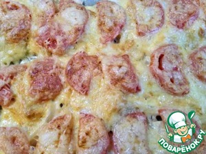 Курица запечённая с помидорами и сыром