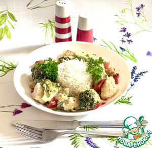 Куриная грудка с брокколи и перцем Куриная грудка с брокколи и перцем