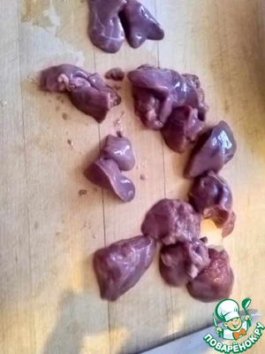 Куриная печень с грибами и сметаной