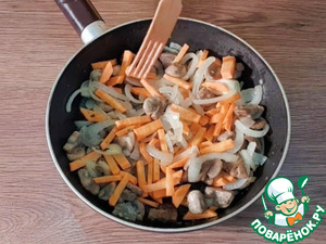 Куриная печень с грибами в соусе Куриная печень с грибами в соусе