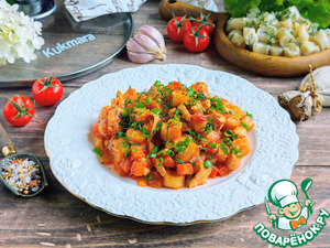 Куриное филе с пельменными рулетиками