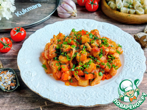 Куриное филе с пельменными рулетиками