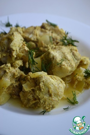 Куриное филе в соусе карри