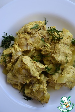 Куриное филе в соусе карри