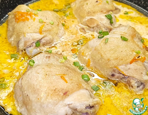Куриные бедра в сметане Куриные бедра в сметане