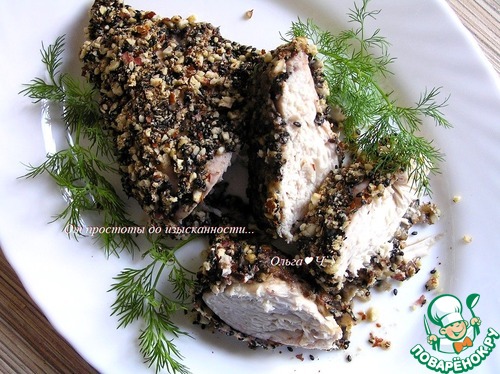 Куриные грудки в орехово-кунжутной панировке