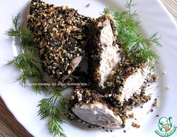 Куриные грудки в орехово-кунжутной панировке