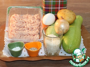 Куриные котлеты на кабачковой подушке Куриные котлеты на кабачковой подушке
