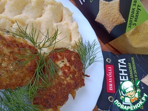 Куриные котлеты с чечевично-злаковой полентой