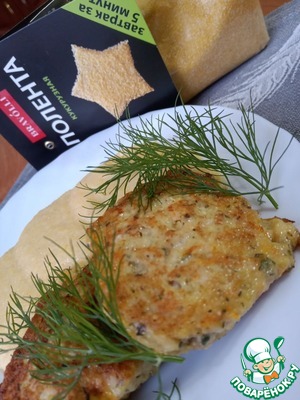 Куриные котлеты с чечевично-злаковой полентой