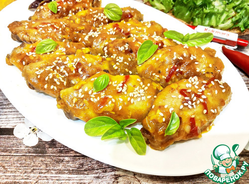 Куриные крылышки в апельсиновой глазури