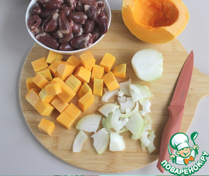 Куриные сердечки с тыквой