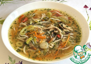 Куриный суп с овощами и лапшой