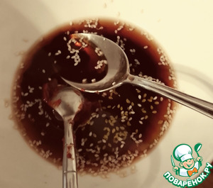 Лапша с крабом и спаржей