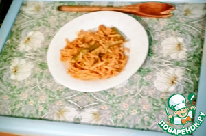 Лапша с крабом и спаржей