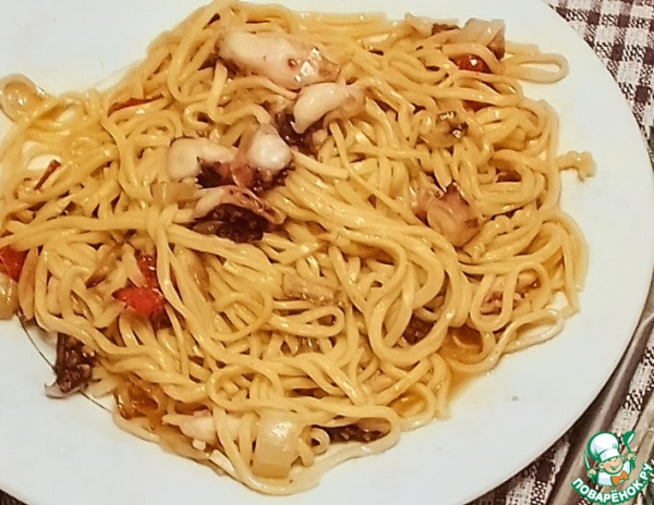 Лапша с осьминогом