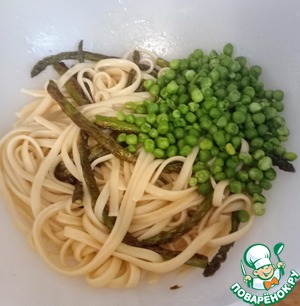 Лимонное тальятелле со спаржей и горошком Лимонное тальятелле со спаржей и горошком