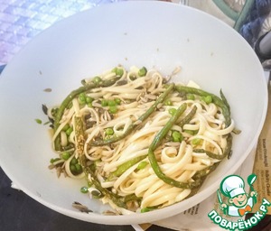 Лимонное тальятелле со спаржей и горошком Лимонное тальятелле со спаржей и горошком