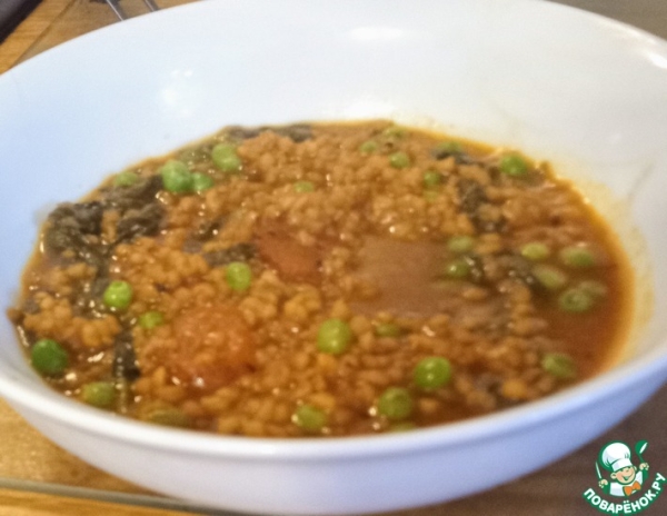 Лимонный суп из шпината и булгура