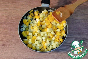 Лодочки из тыквы с овощами и птицей Лодочки из тыквы с овощами и птицей