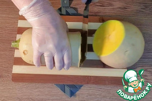 Лодочки из тыквы с овощами и птицей Лодочки из тыквы с овощами и птицей