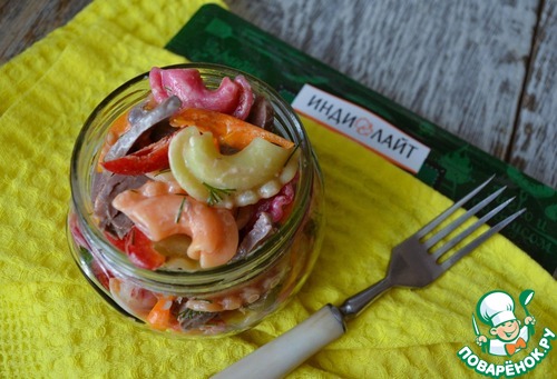 Макаронный салат с сердцем индейки Макаронный салат с сердцем индейки