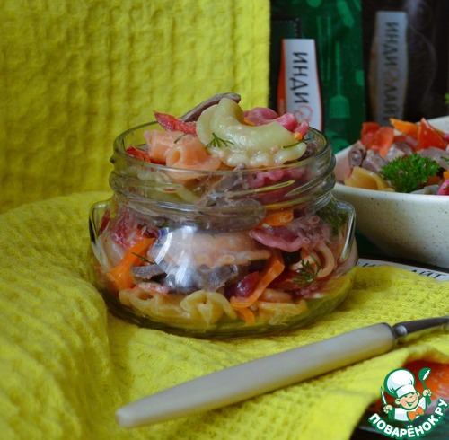 Макаронный салат с сердцем индейки Макаронный салат с сердцем индейки