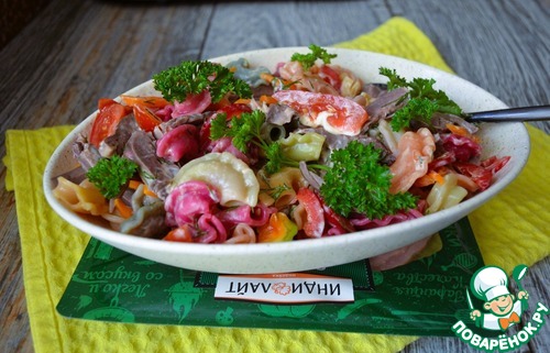 Макаронный салат с сердцем индейки Макаронный салат с сердцем индейки