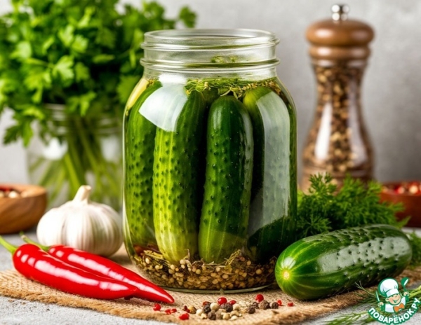 Малосольные огурцы быстрые в банке Малосольные огурцы быстрые в банке