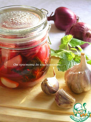 Маринованные овощи с мелиссой