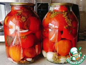 Маринованные помидоры со сливами