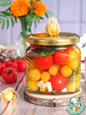 Маринованный физалис с томатами черри
