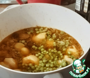 Марокканский тажин с артишоками, маслинами, горошком