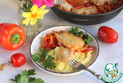 Минтай с овощами